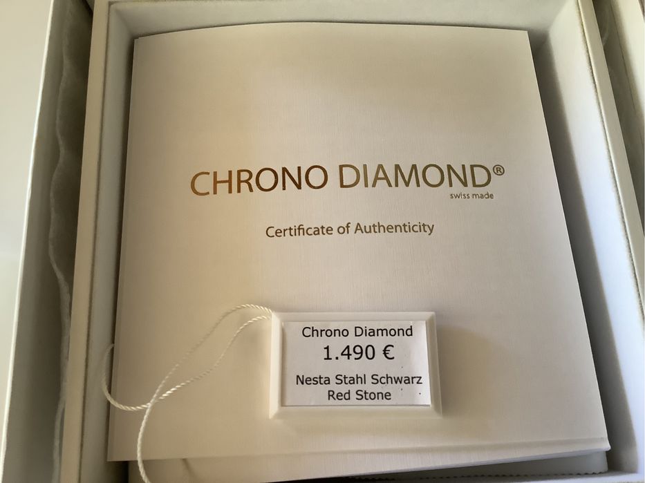 Damski szwajcarski zegarek Chrono Diamond z certyfikatem