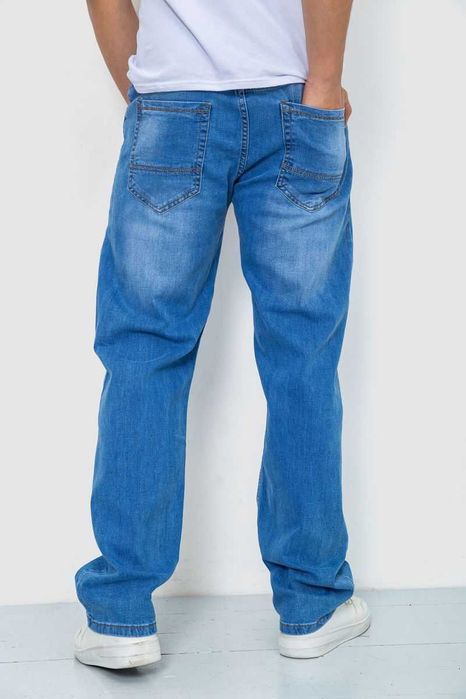 Джинси чоловічі з потертостями, колір блакитний