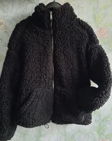 Куртка - кофта тедди чорного коліру коротенька