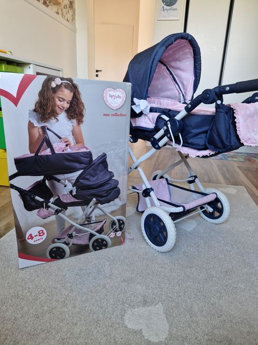 Wózek dla lalki berjuan la nina granatowo różowy