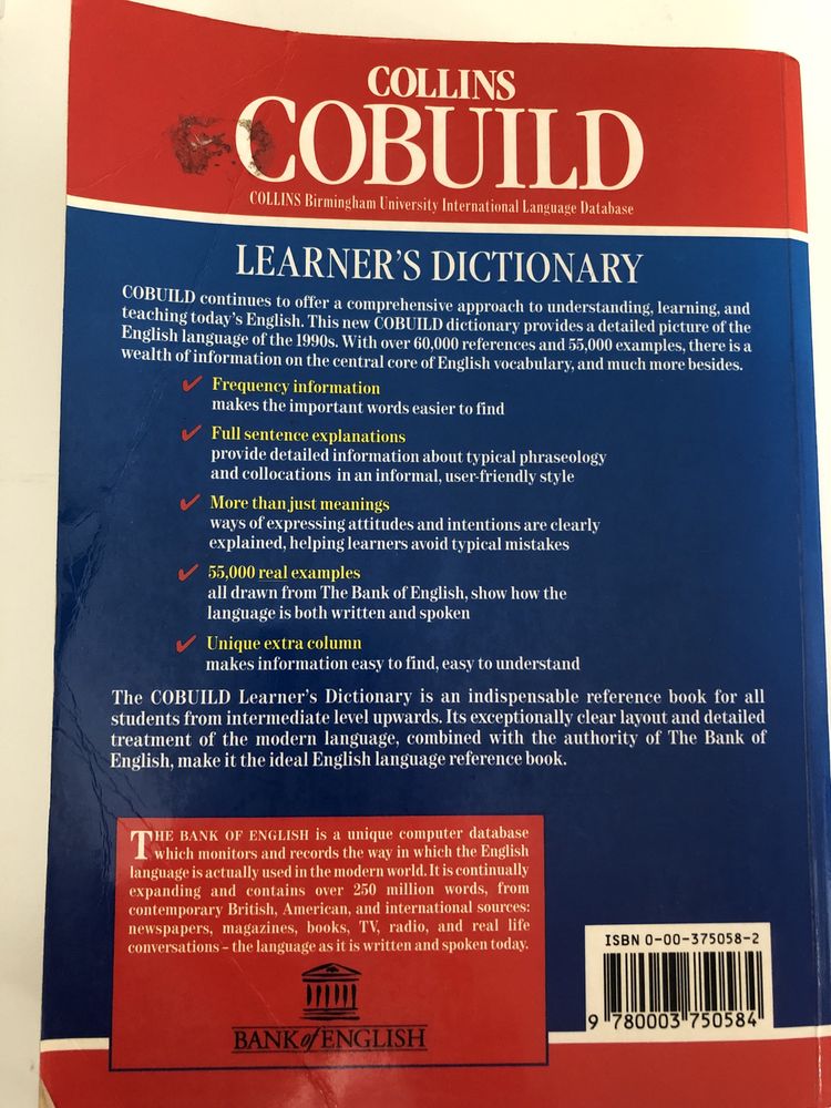 Dicionário de inglês - Collins Cobuild