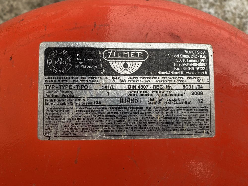 Бак розширювальний 12л Zilmet