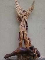 rzeźba w drewnie -św.Michał