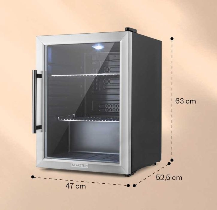 Lodówka szklane drzwi, witryna 60L.  Klarstein   S-297