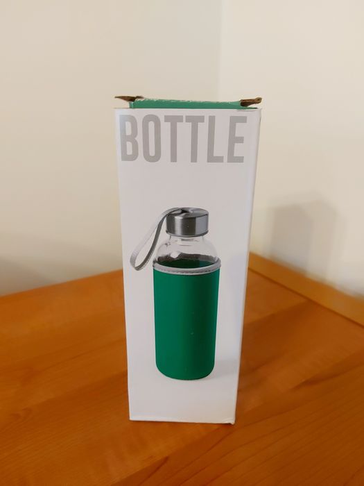 Garrafa vidro com capa | 420 ml | NOVA