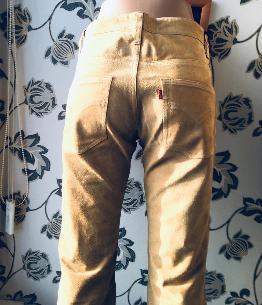 Levi’s оригінал замшеві шкіряні штани джинси