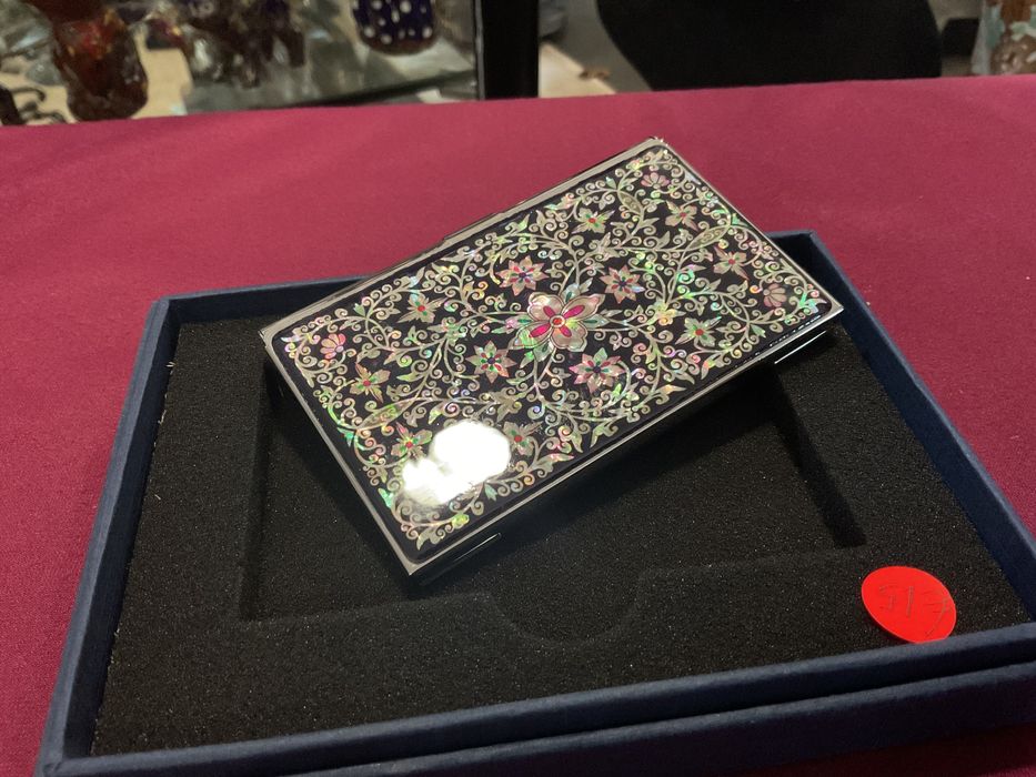 Porta cartões decoração madre pérola ,,,ideal presente Natal