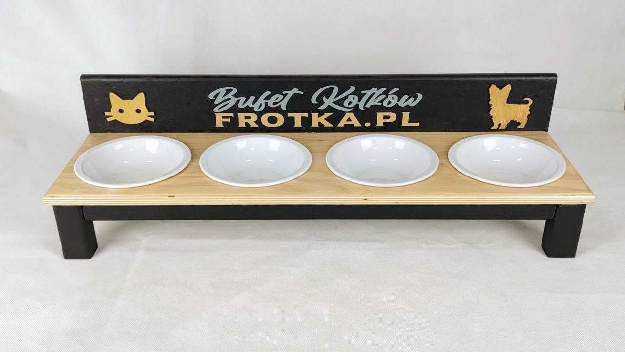 Bufet dla małego psa lub kota 4 miski CERAMICZNE 300 ml.