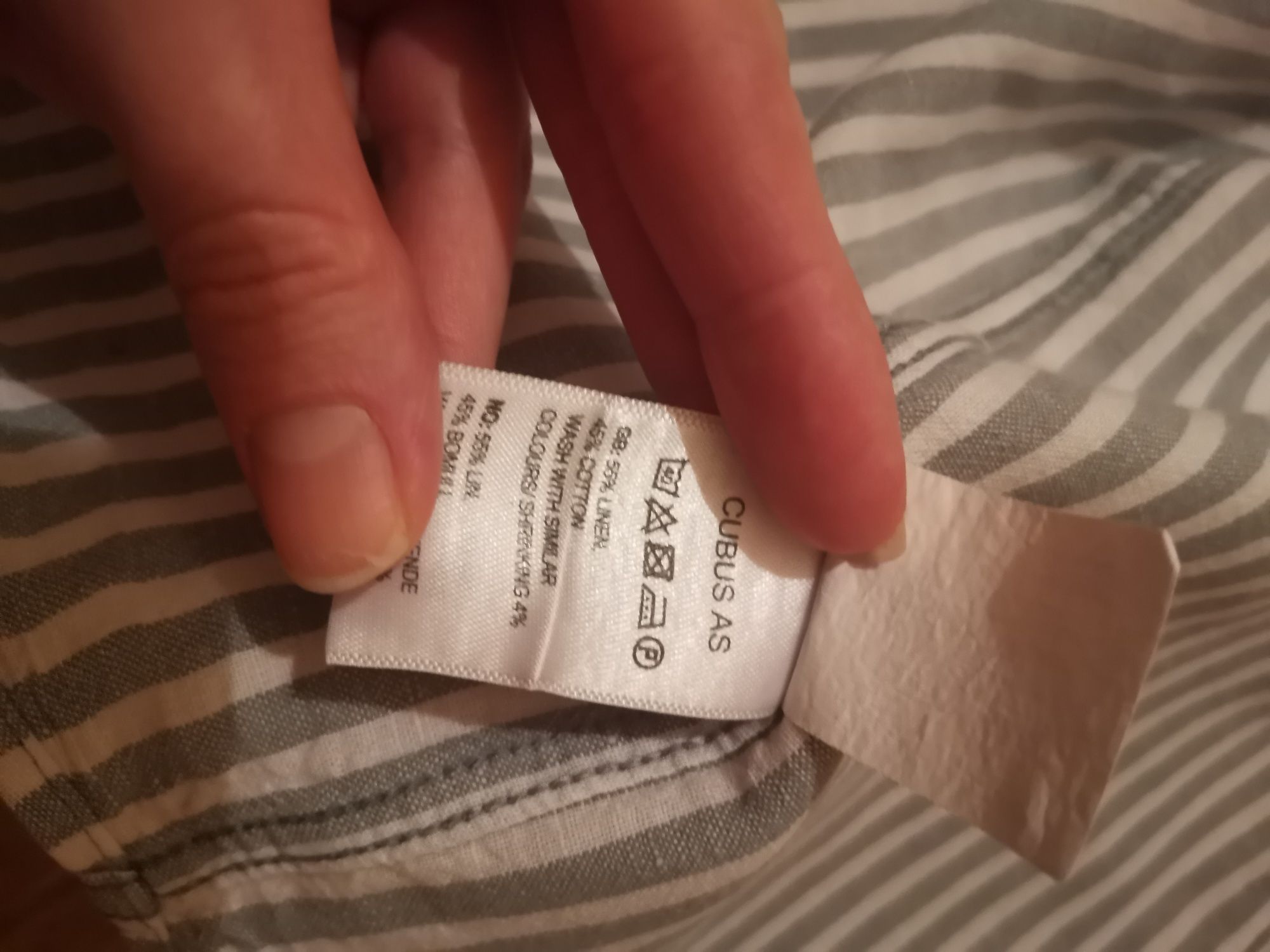 Lniano bawełniana koszula w paski
