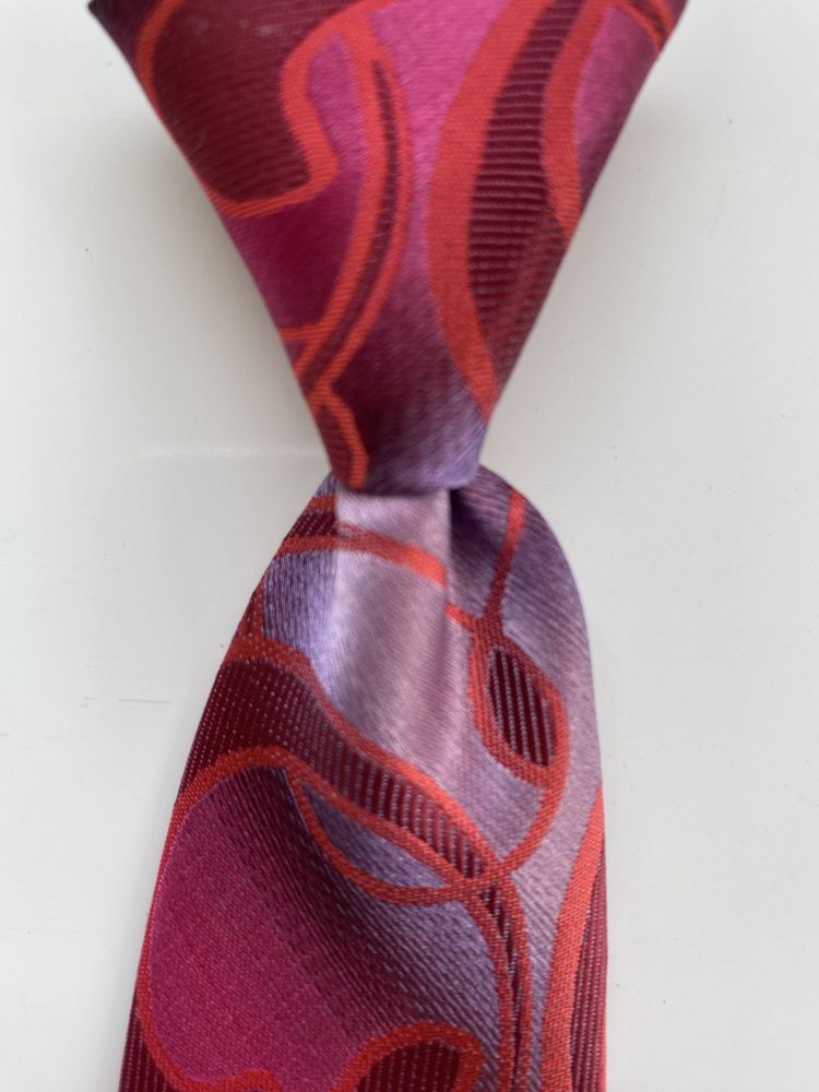 Krawat dla chłopca nowy 7,5 cm szerokość, 34 cm długi  kolor wiśnia