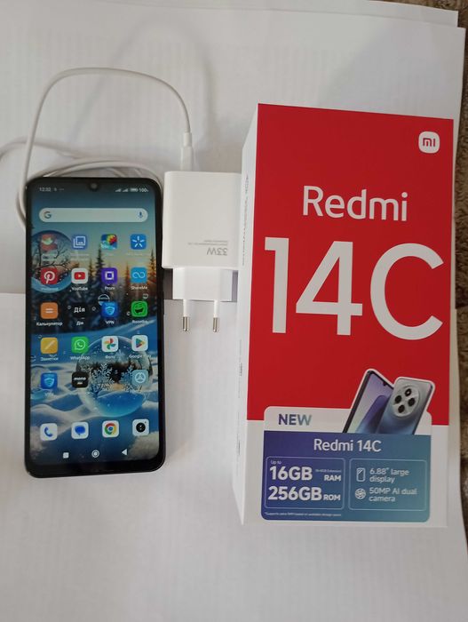 Смартфон Xiaomi Redmi 14C 8/256GB Midnight Black, 14 андроид
