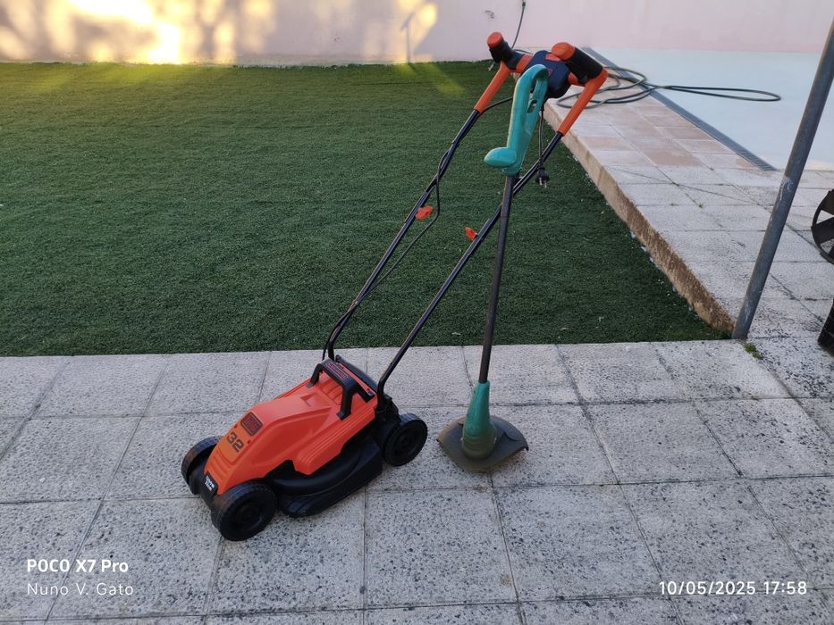 Corta relvas Black & Decker 1200 W + corta cantos bosch