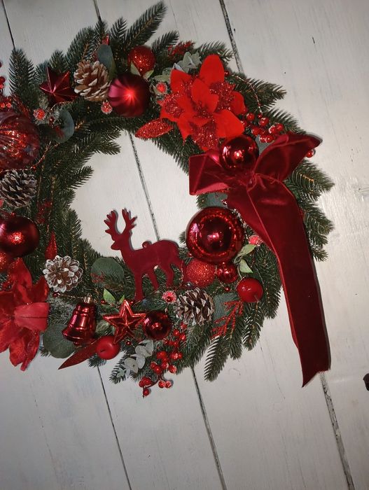 Wianek świąteczny Boże Narodzenie kolor czerwony