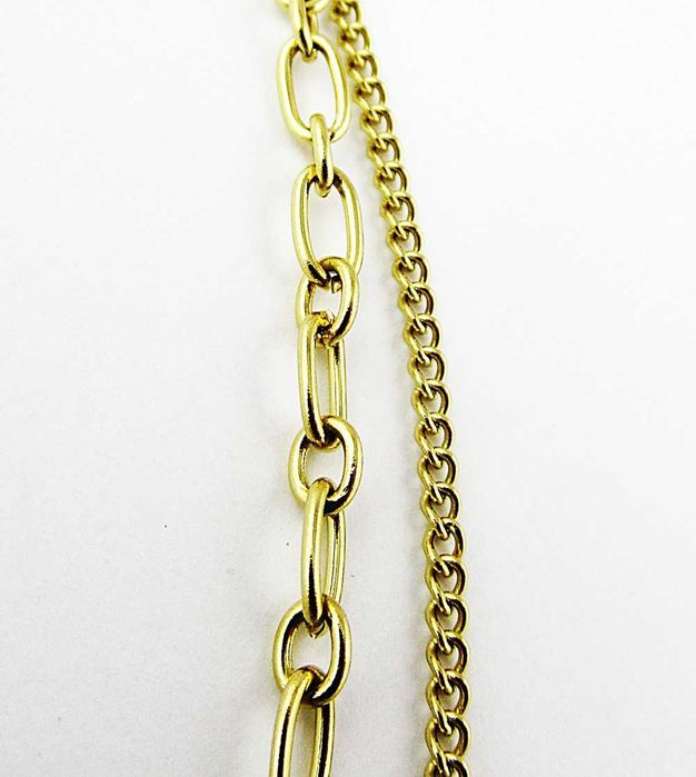 Długi podwójny naszyjnik łańcuszki stal chirurgiczna zawieszka C126