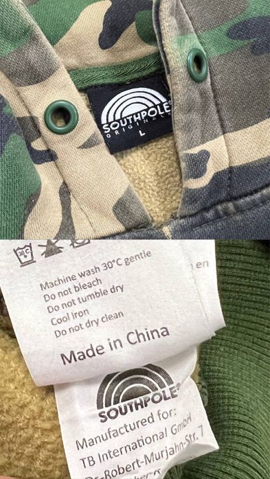 SouthPole Оверсайз камо худі rap camo hoodie сауспол реп sk8 bape y2k