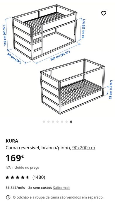 Cama infantil reversível IKEA Kura
