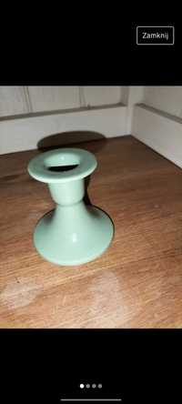 Nowy świecznik ceramika zielony