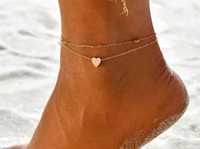 ZOBACZ! złota bransoletka łańcuszek na kostkę stopę nogę biżuteria HIT