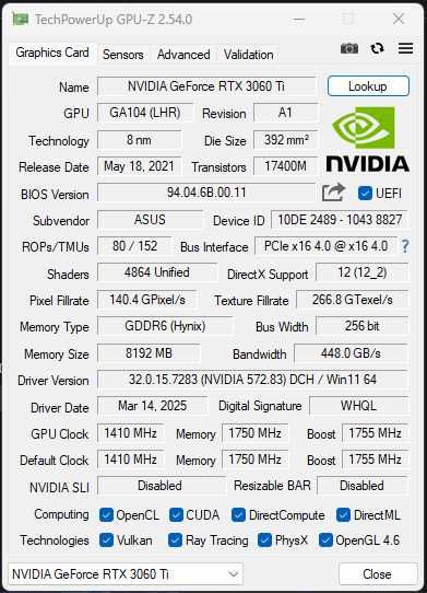 Відеокарта Asus TUF Nvidia GeForce RTX 3060Ti