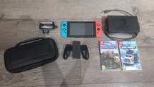 Sprzedam nintendo switch z dodatkami i z 2 grami