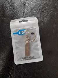 Mały Mini Pendrive USB 64 GB Srebrny Brelok Wodoodporny Do Auta