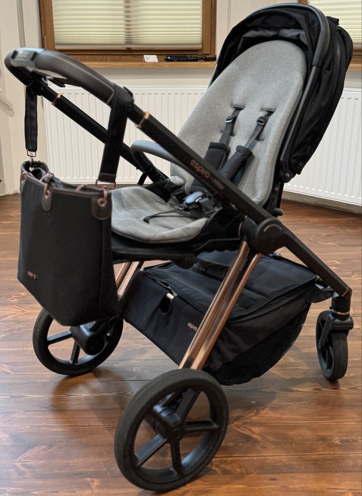 Wózek Espiro Miloo 2w1 Kolekcja 2024 Diamond Black Czarny