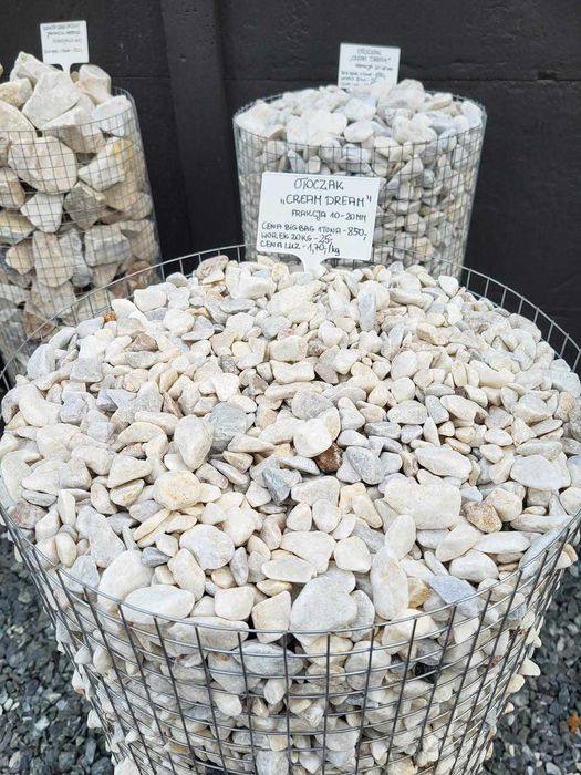 Kamień otoczak CREAM DREAM  Kamienie ogrodowe dekoracyjne ozdobne