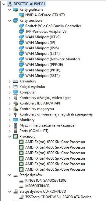 Komputer stacjonarny GTX970, AMD 6x3.5GHz, 16GB ram