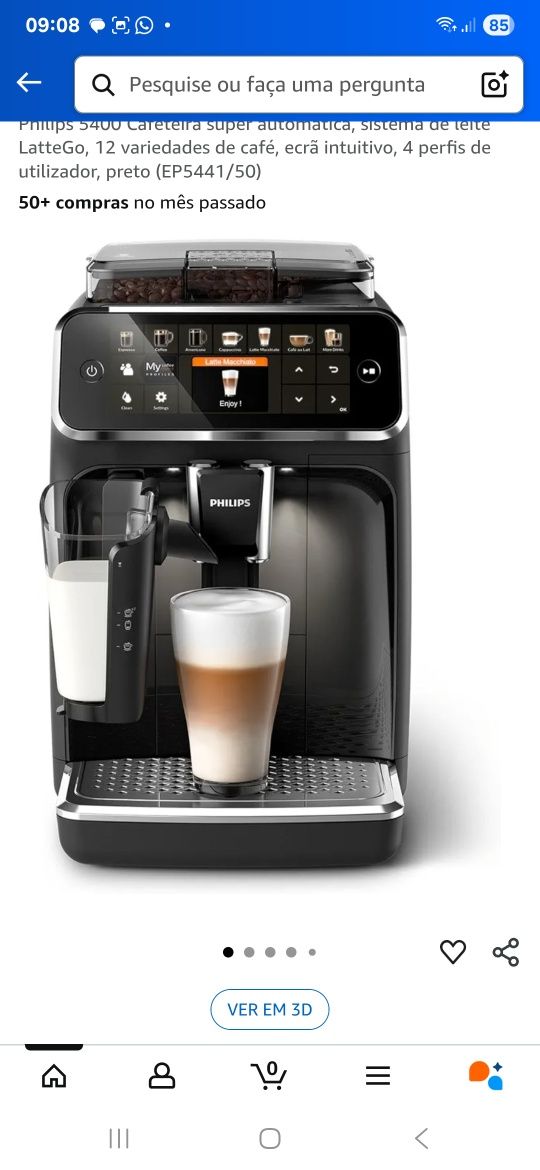 Máquina Café Grão Philips 5400