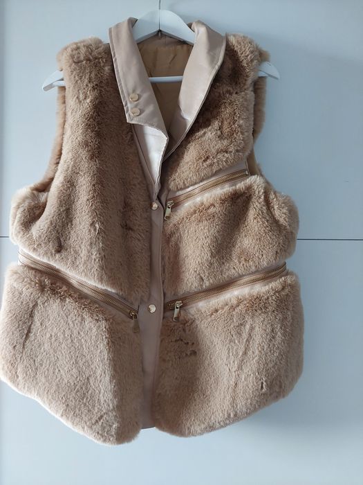 Kamizelka,  bezrękawnik  z futerkiem M/L