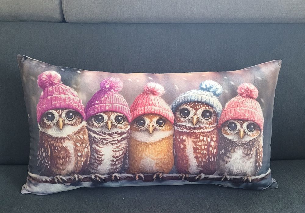 Sówki poduszka dekoracyjna 30x60