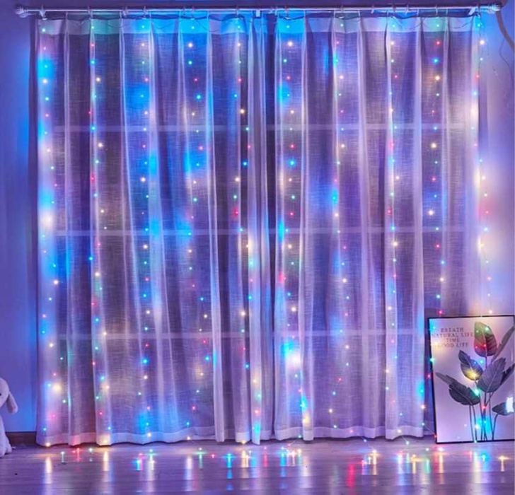 ОПТ, ДРОП! Гирлянда штора капля росы USB, пульт в комплекте, 3x2, 3x3м