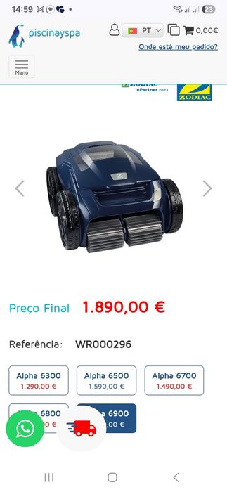 Zodiac Alpha 6900 iQ robô aspirador de piscinas