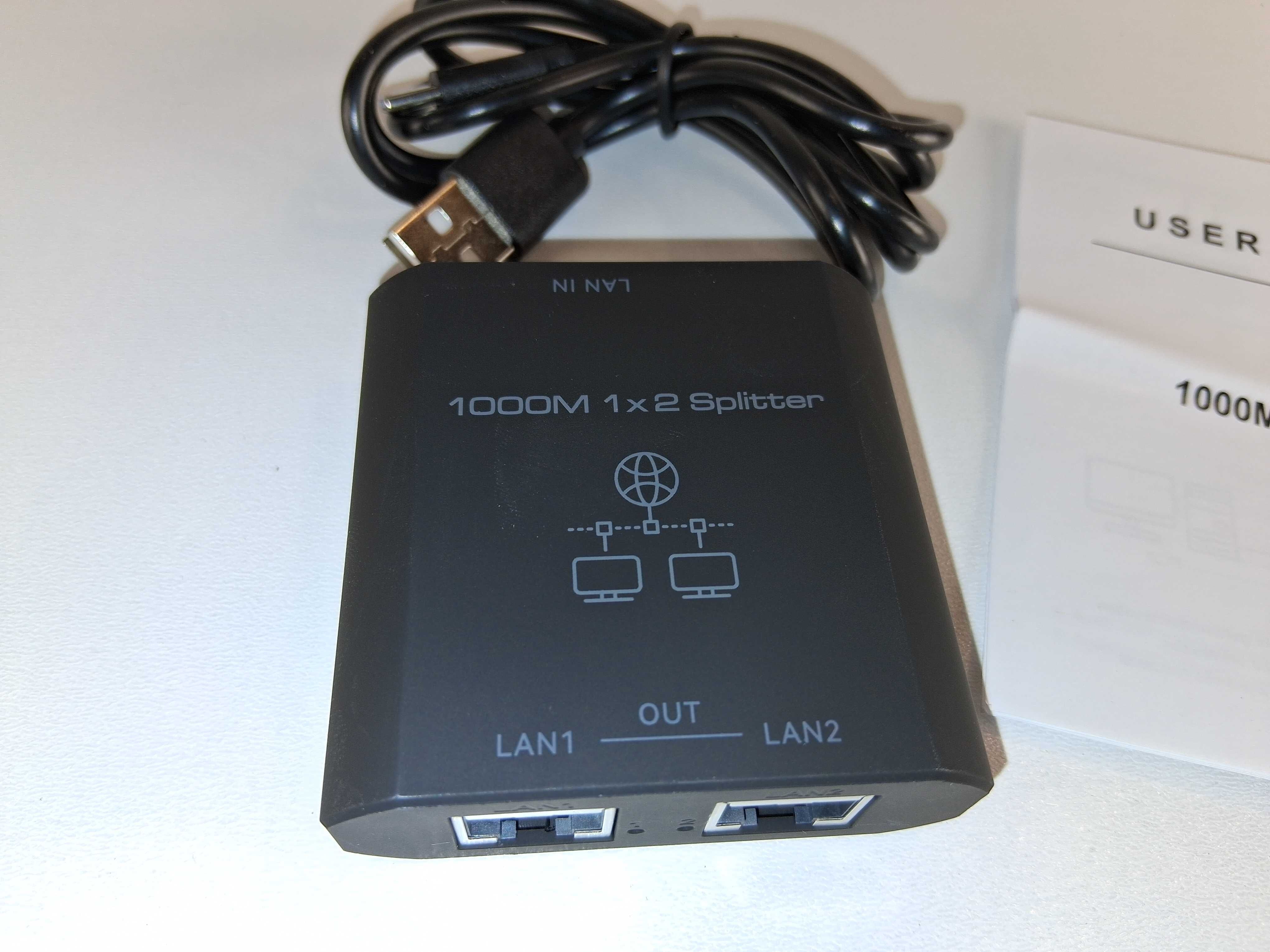Y012 Rozdzielacz RJ45 Ethernet Splitter 1000M 1x2 Gigabit LAN