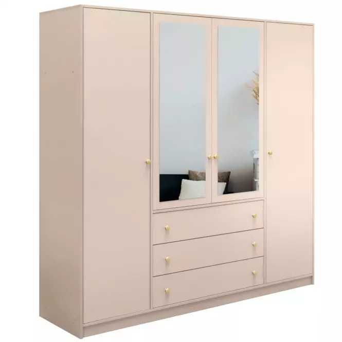 Szafa Siena 4D 196x200x58 (7-kolorów,lustro,szuflady)