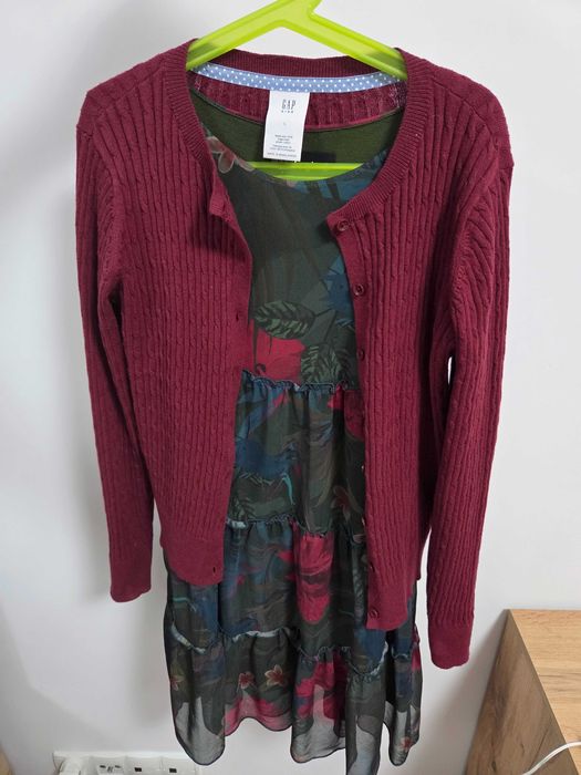 DESIGUAL sukienka 146/152 plus sweterek GAP