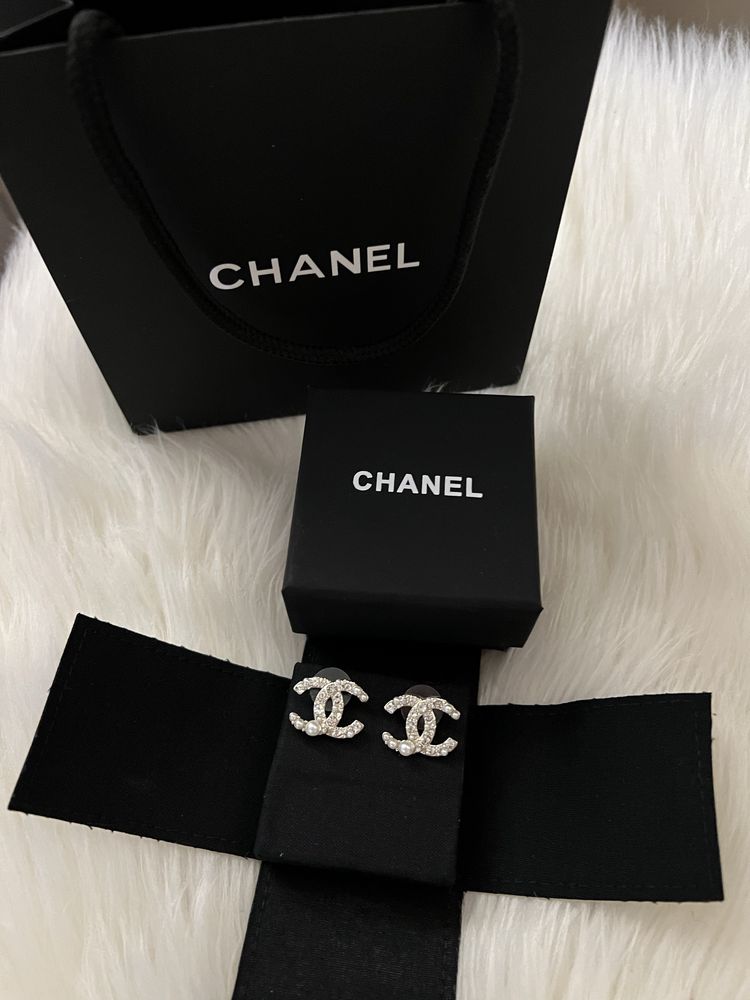 Kolczyki Chanel + komplet opakowań! EMBLEMAT