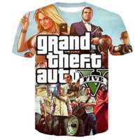 Koszulka GTA V Logo Szara M L Rozmiar T-shirt Kolorowa Dla Gracza