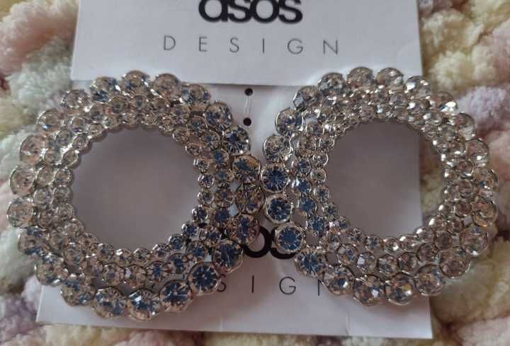 ASOS/ Bogato zdobione kolczyki ślubne z Londynu, koła, NOWE