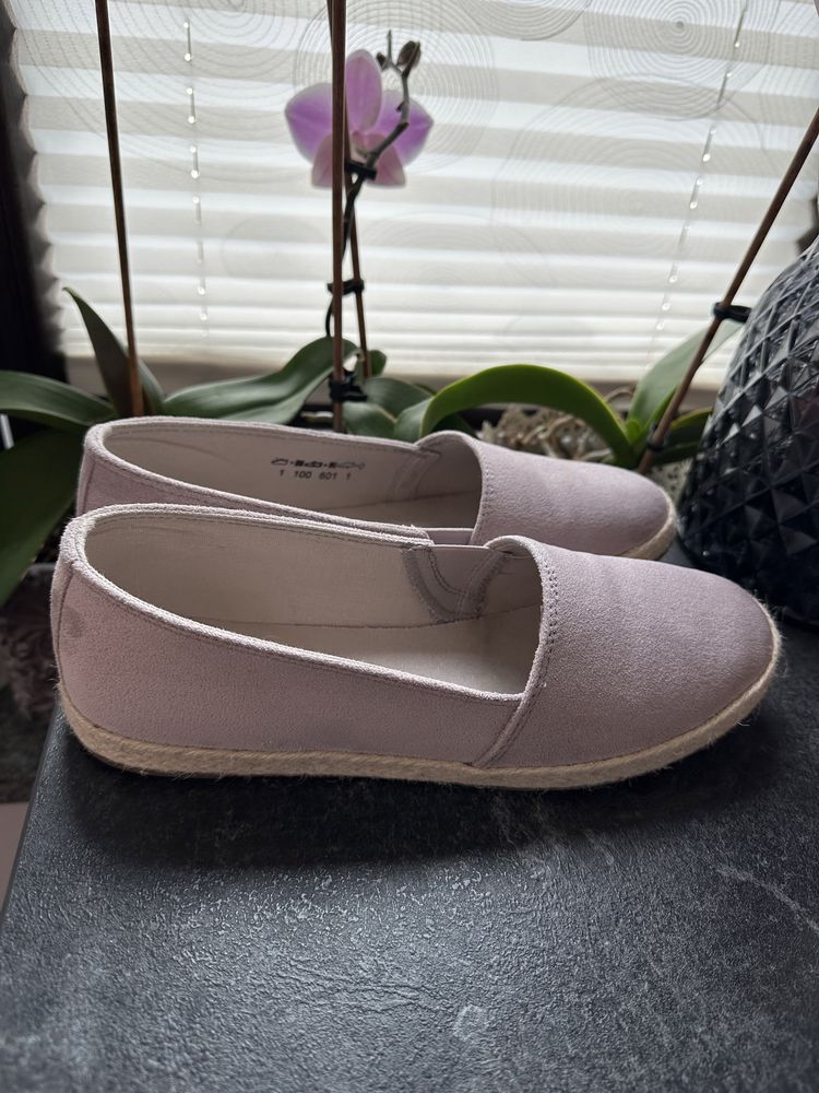 Nowe buty espadryle damskie wkładane wsuwane 38 fioletowe boho zamsz