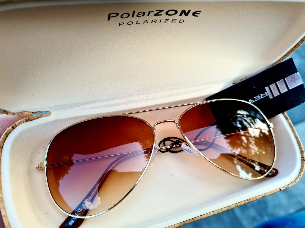 Nowe modne okulary przeciwsłoneczne Aviator brązowe