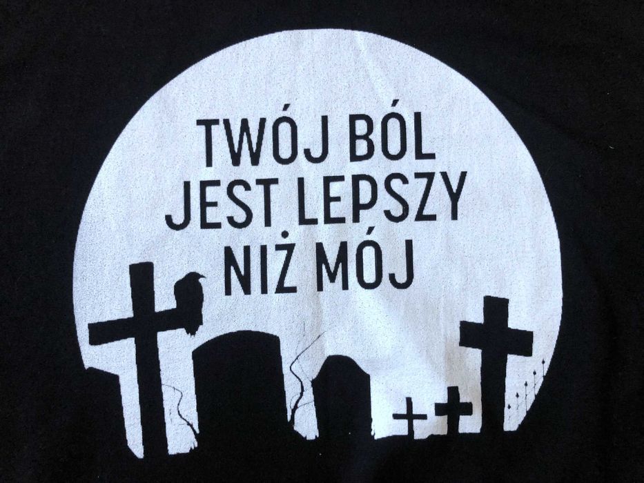 Bluzka męska Tshirt Twój ból - Kazik r.XL czarna 45zł