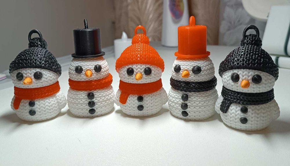 Іграшка на ялинку Сніговички (набор 4 шт+ 6 сніжинок), игрушка на ёлку