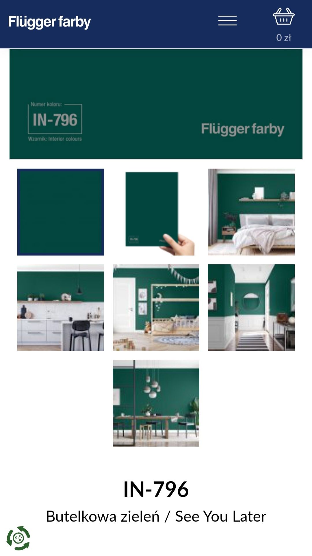 Farba Flugger Butelkowa Zieleń 9,1L