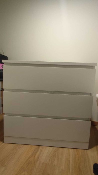 Cómoda com 3 gavetas branco MALM Ikea