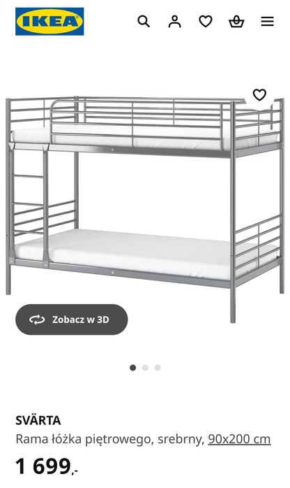 Łóżko piętrowe 2szt. IKEA jak NOWE 90x200