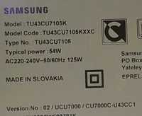 Peças Tv Samsung  TU43CU7105K