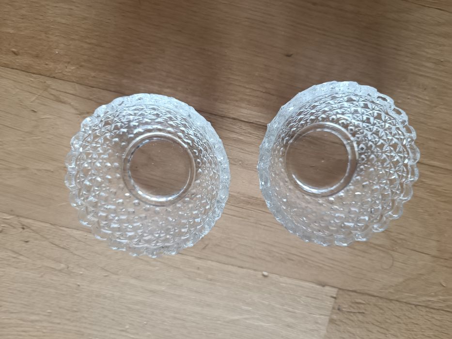 Zestaw 2 szklanych kryształowych miseczek małe mini