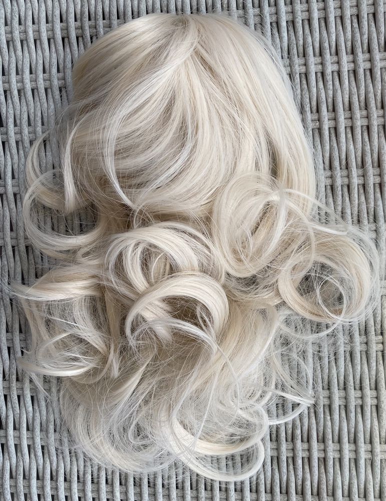 Włosy doczepiane, platynowy blond, 34 cm kucyk ( 623 )