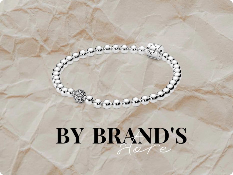 Браслет Pandora бісер pave шарм срібло цепочка Pandora Пандора